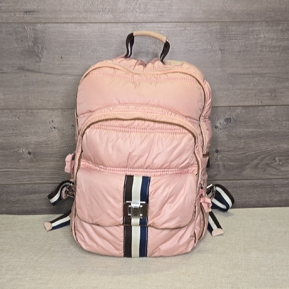 Juicy Couture Pink Puffer Backpack with Striped Detail - Picture 1 of 9